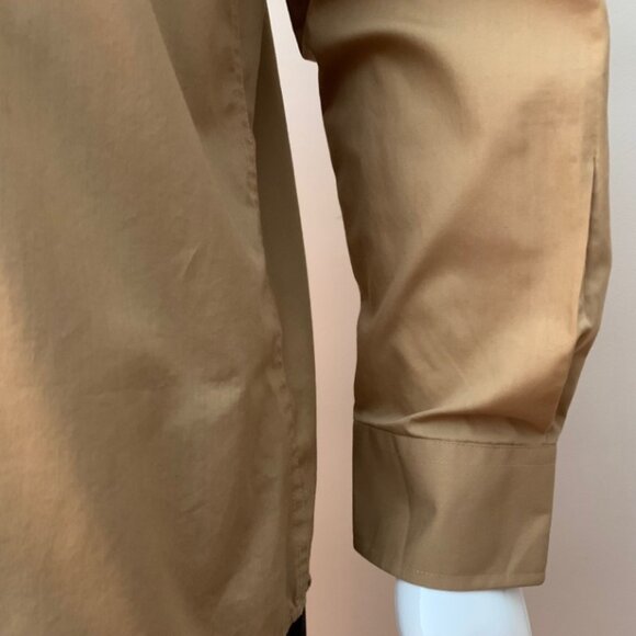 Distinction Men’s 16 1/2 Shirt Brown Stain Resistant Button Down Long Sleeves - Picture 5 of 6